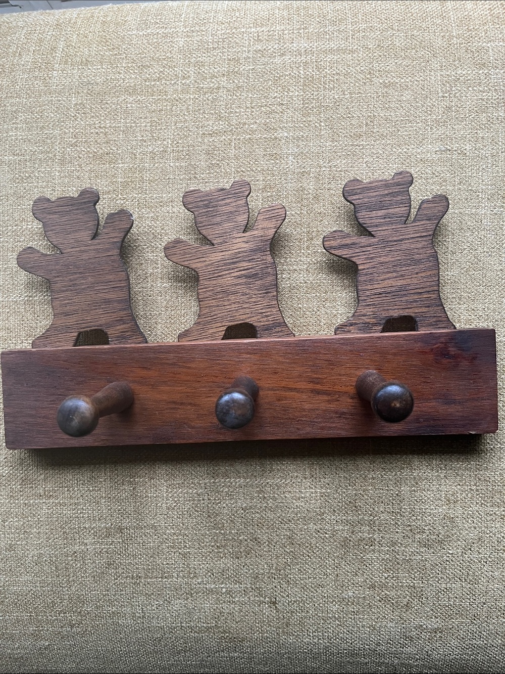 Wooden Peg Hooks with Teddy Bears
